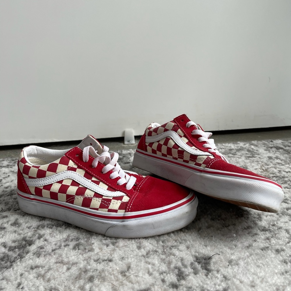 Vans Primary Check Old Skool (Racing Red/White)